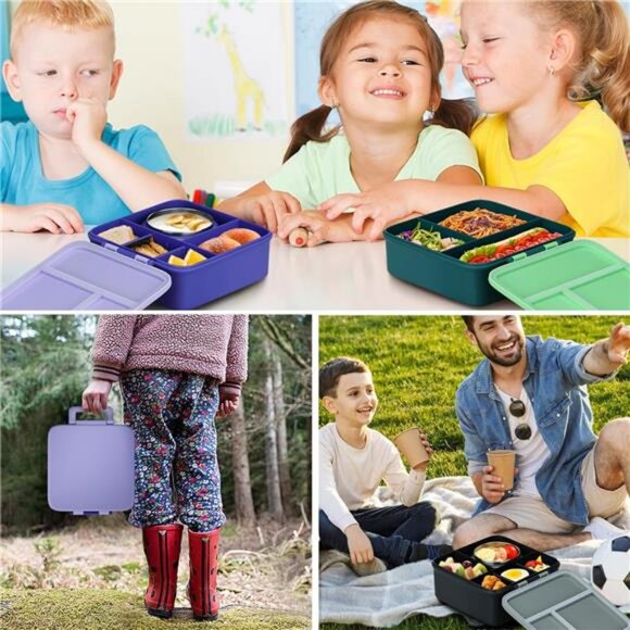 Kids Bento Lunch Box With 8oz Soup Thermo, Leakproof Lunch - Picture 7 of 8